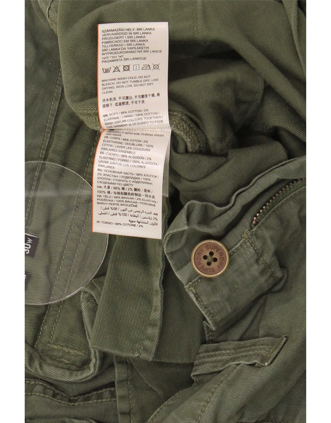 Pantaloncini cargo da uomo Superdry W30 cotone verde medio
