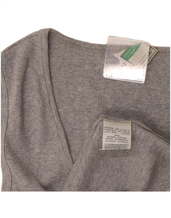 Canotta da donna Benetton UK 10 piccola in cotone grigio