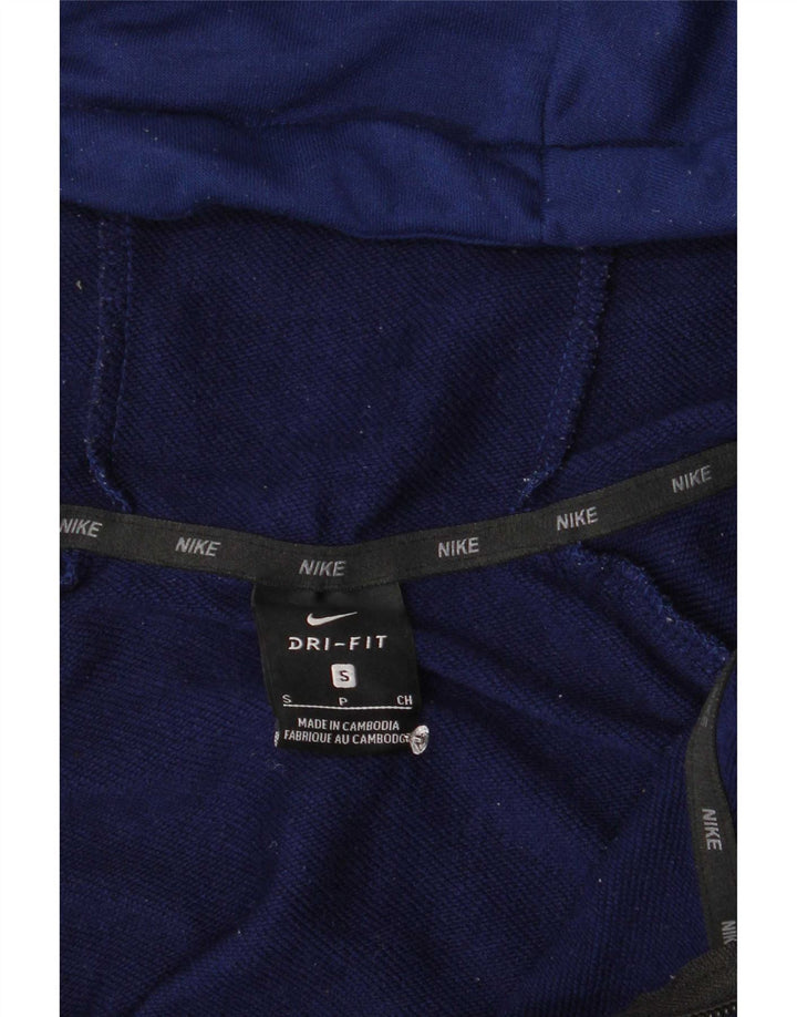 Maglione con cappuccio e zip Nike Dri Fit da uomo piccolo blu navy