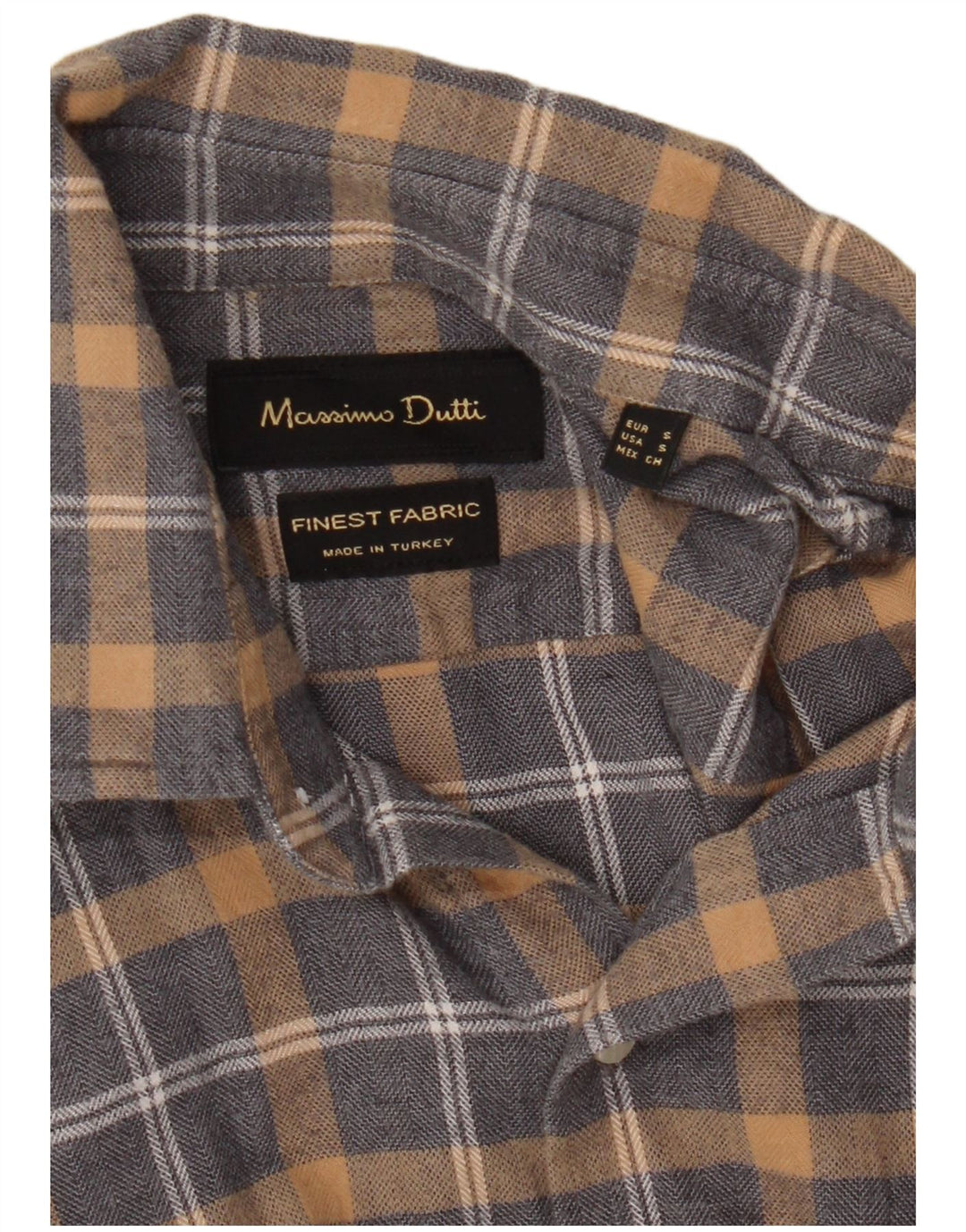 Camicia da uomo in flanella Massimo Dutti a quadri grigi piccoli