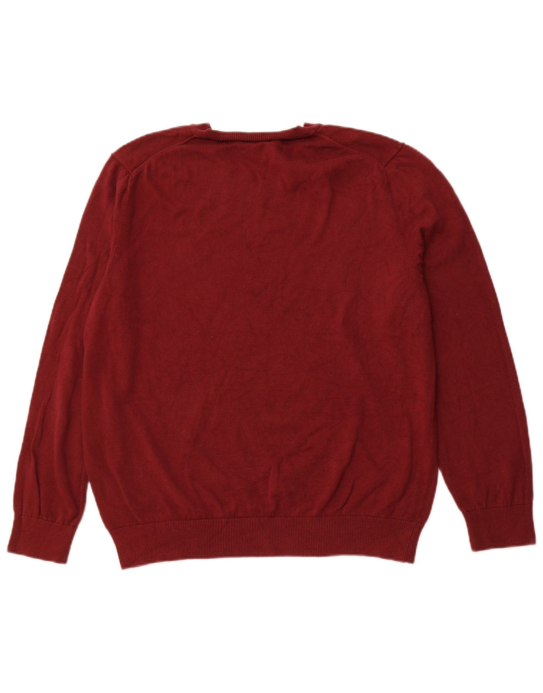 NAUTICA Maglione da uomo con scollo a V grande in cotone marrone