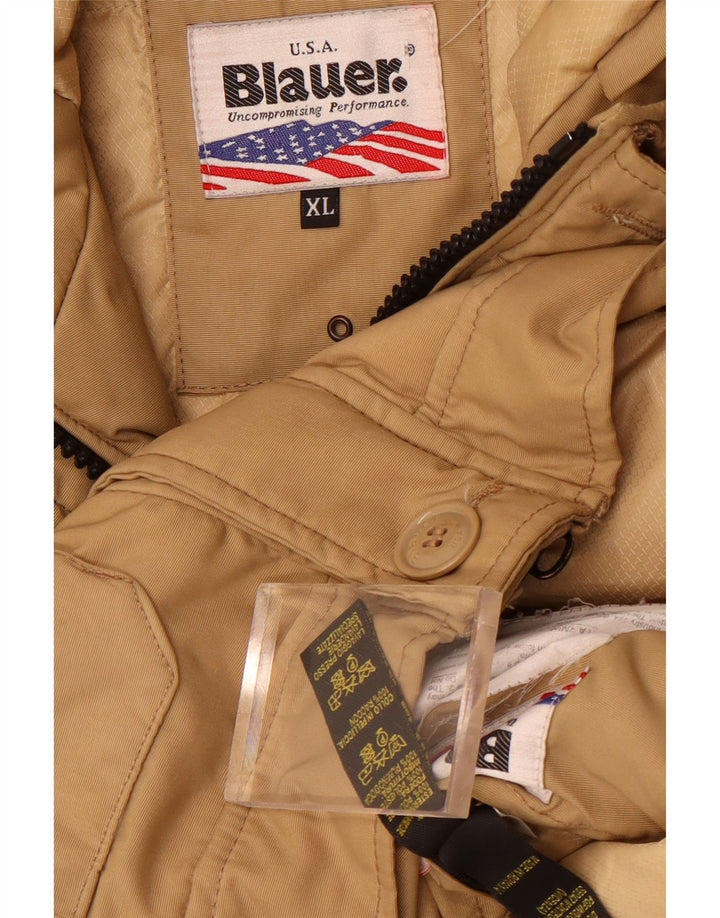 Giubbotto bomber militare con cappuccio da uomo Blauer UK 42 XL Beige poliammide