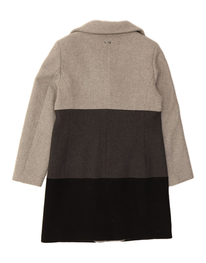 DKNY Womens Overcoat UK 14 Medium Grey Colourblock Wool Vintage Dkny and Second-Hand Dkny from Messina Hembry 