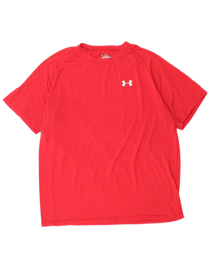 T-shirt da uomo UNDER ARMOUR Heat Gear Top grande rosso in poliestere