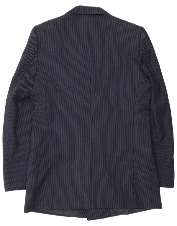 Giacca blazer vintage da uomo Club IT 50 grande a righe blu navy