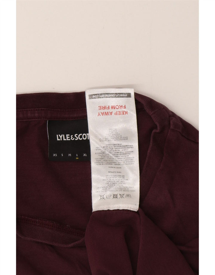 T-shirt da uomo LYLE & SCOTT grande in cotone bordeaux
