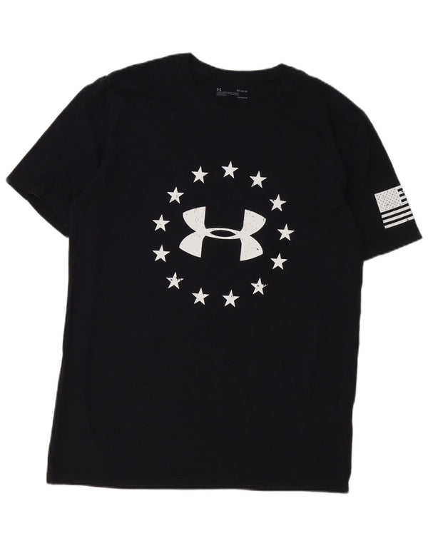 T-shirt grafica da uomo UNDER ARMOUR Heat Gear Top in cotone nero medio