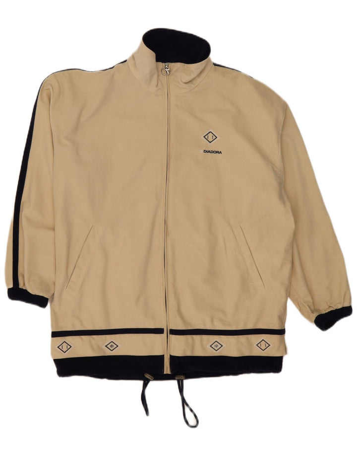 Giacca da tuta grafica da uomo Diadora color block beige medio