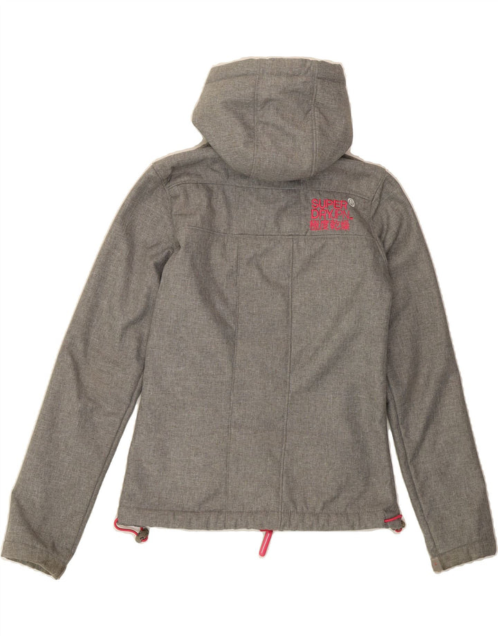 SUPERDRY Womens Windtrekker Hooded Windbreaker Jacket UK 10 Small Grey Vintage Superdry and Second-Hand Superdry from Messina Hembry 