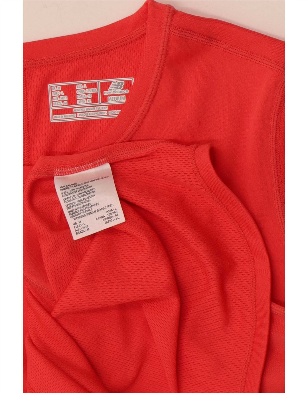 T-shirt da donna New Balance Top UK 14 grande poliestere rosso