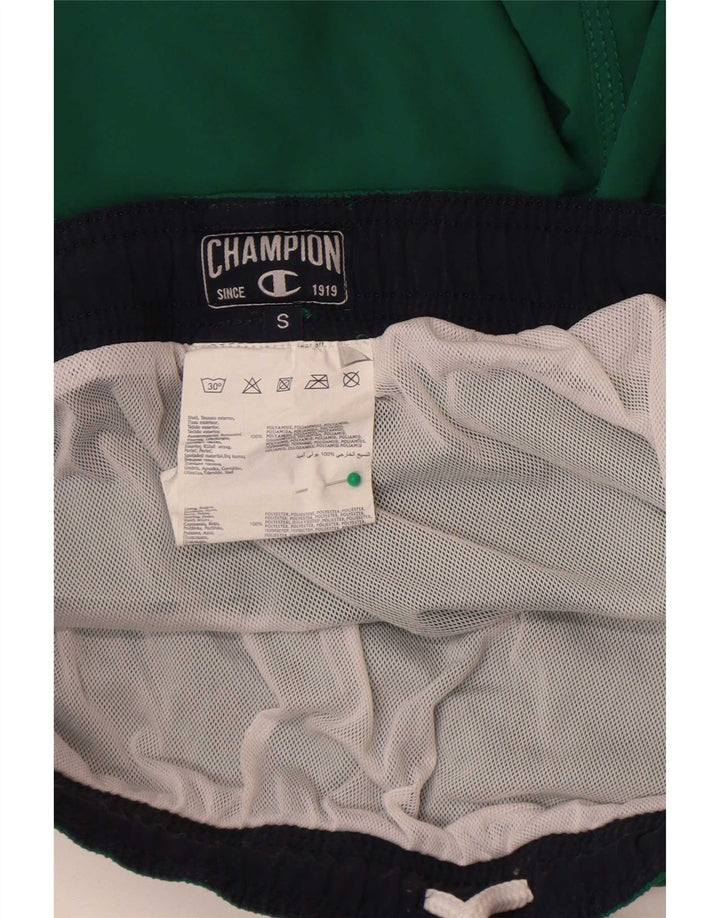 Pantaloncini da bagno grafici da uomo Champion Small verde in poliammide