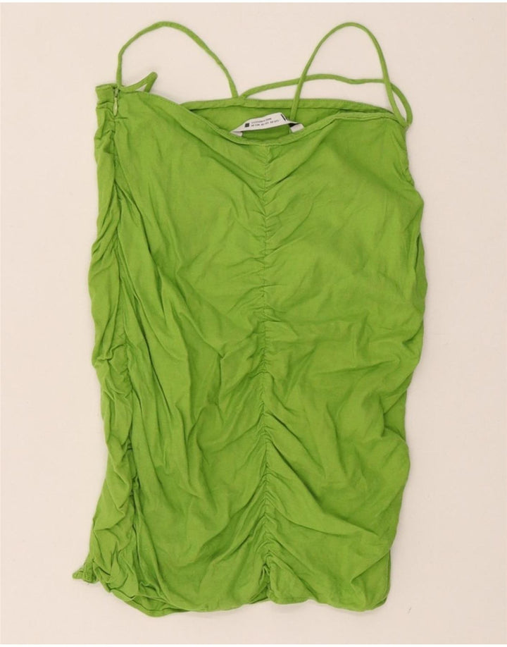 Top ZARA da donna con spalle scoperte UK 4 XS verde