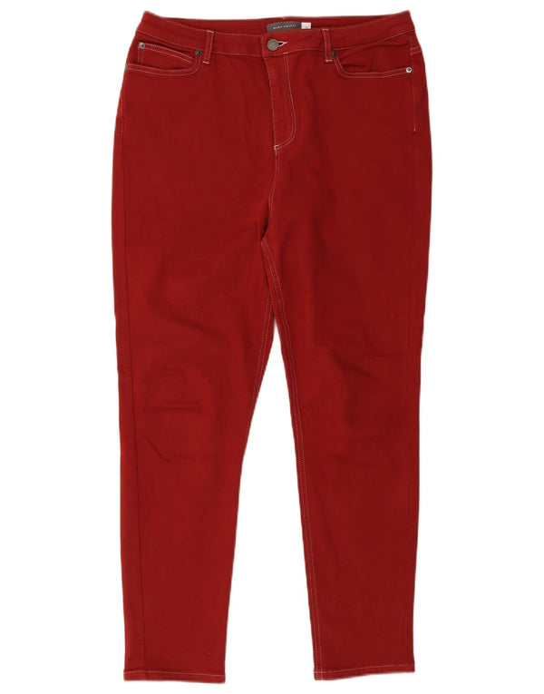 Pantaloni casual skinny da donna MINT VELVET UK 16 Large W34 L27 Cotone rosso