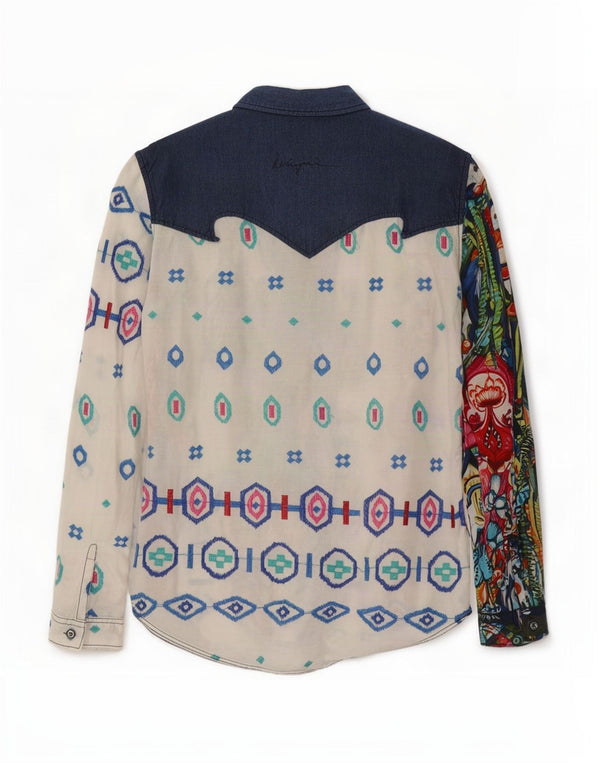 Camicia grafica da donna Desigual UK 14 Large multicolore geometrica