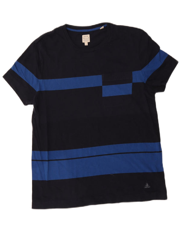 T-shirt da uomo Jack Wills Top in cotone color block medio nero