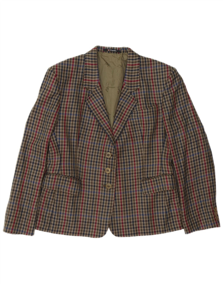 Giacca blazer a 3 bottoni da donna DAKS UK 14 medio a quadri multicolore