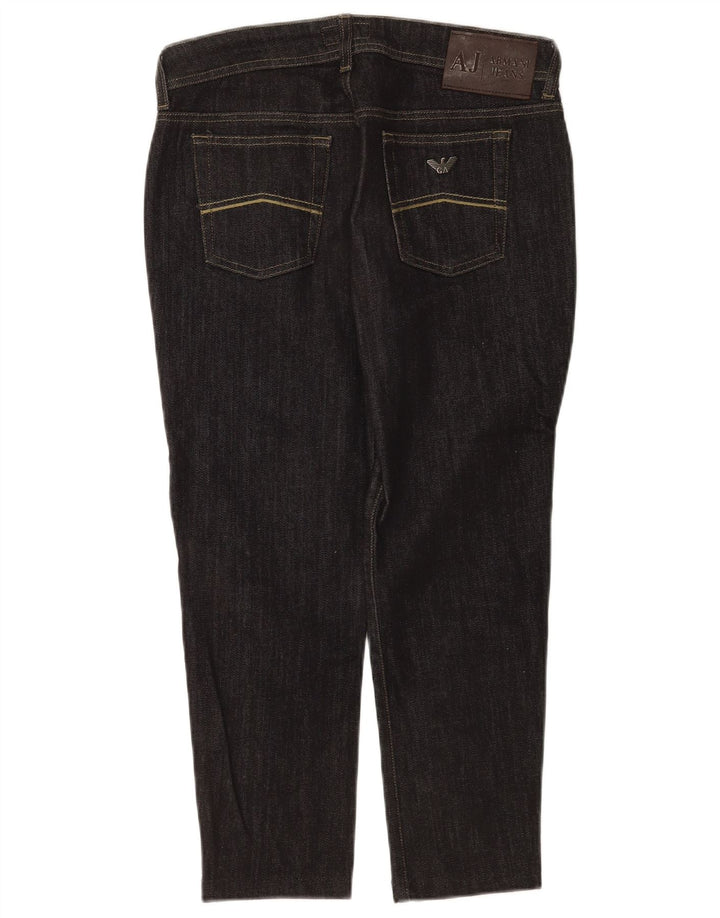 Jeans cropped da donna Armani W29 L23 cotone nero