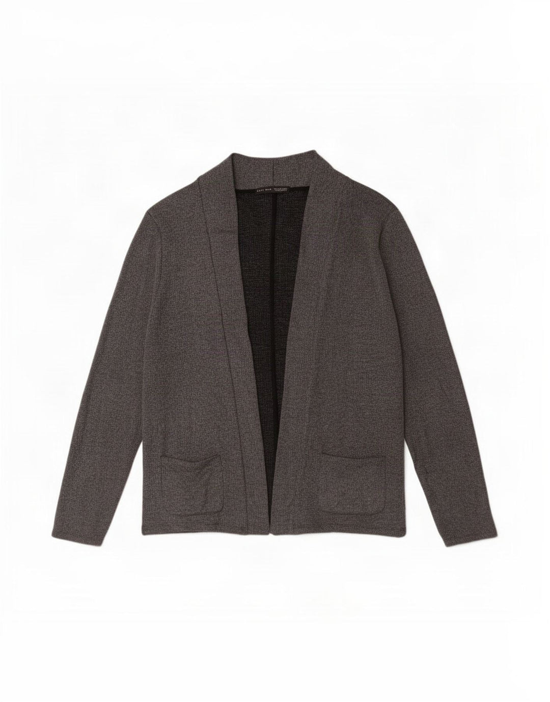 Maglione cardigan aperto da uomo Zara XL in cotone grigio