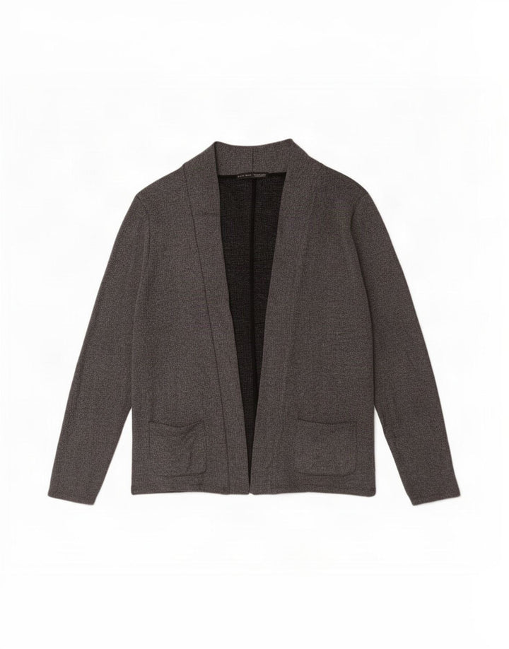 Maglione cardigan aperto da uomo Zara XL in cotone grigio