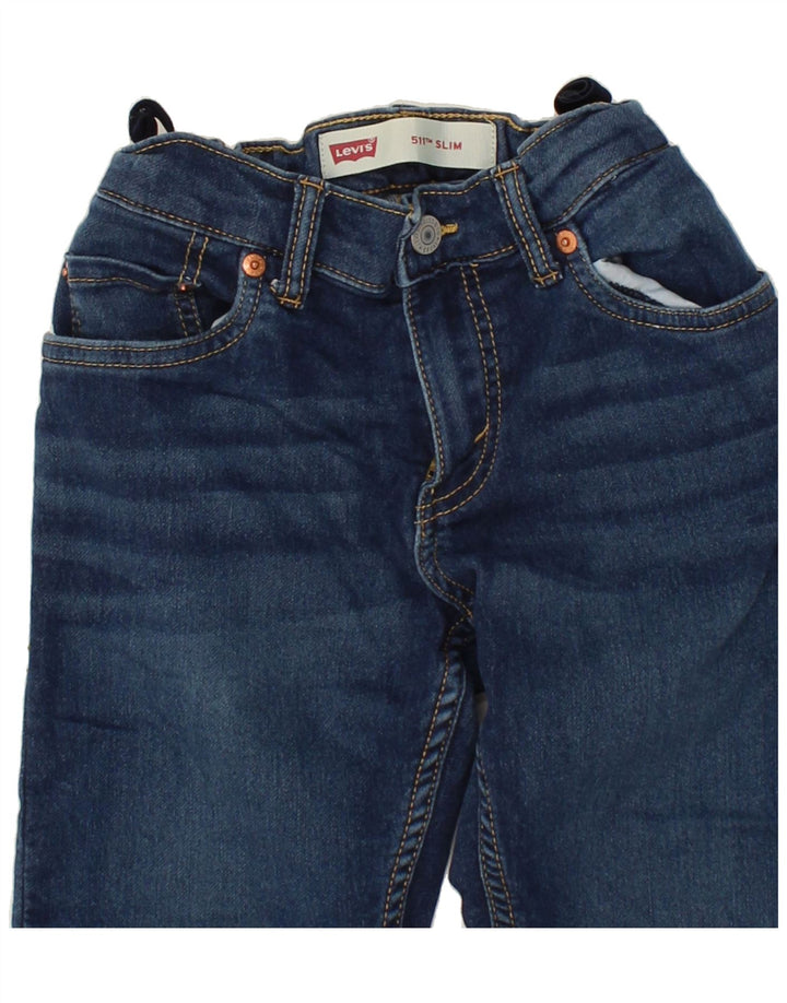 LEVI'S Boys 511 Slim Jeans 9-10 Years W25 L26 Navy Blue Cotton Vintage Levi's and Second-Hand Levi's from Messina Hembry 