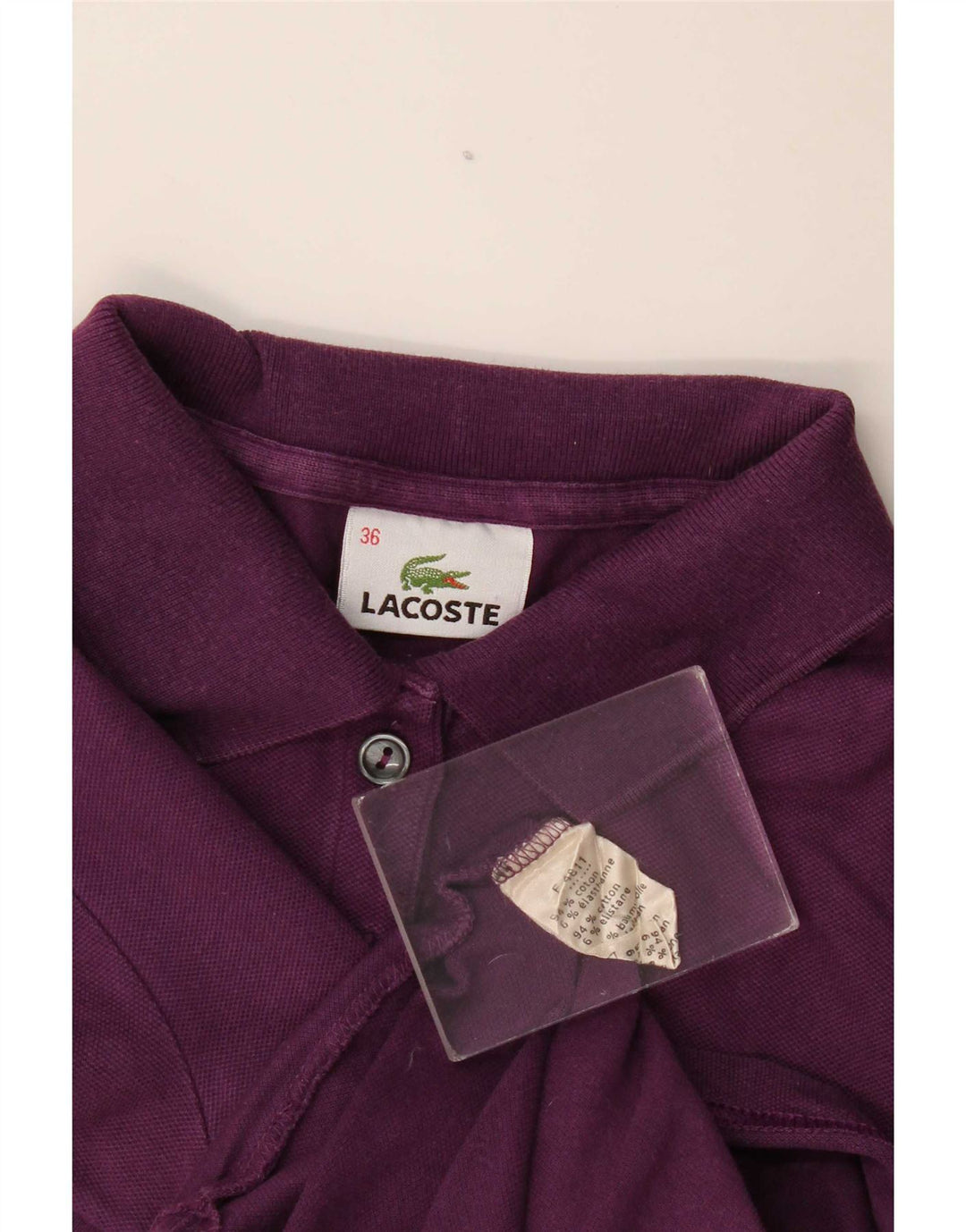 Polo da donna Lacoste taglia 36 piccola in cotone viola