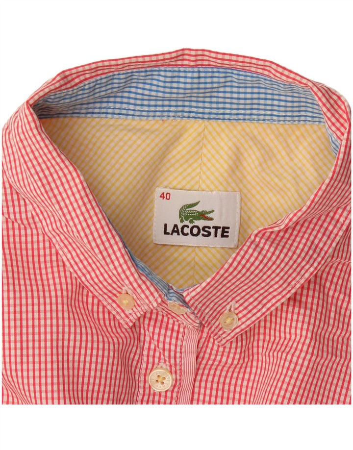 Camicia a maniche corte da donna LACOSTE taglia 40 medio rosso a quadri
