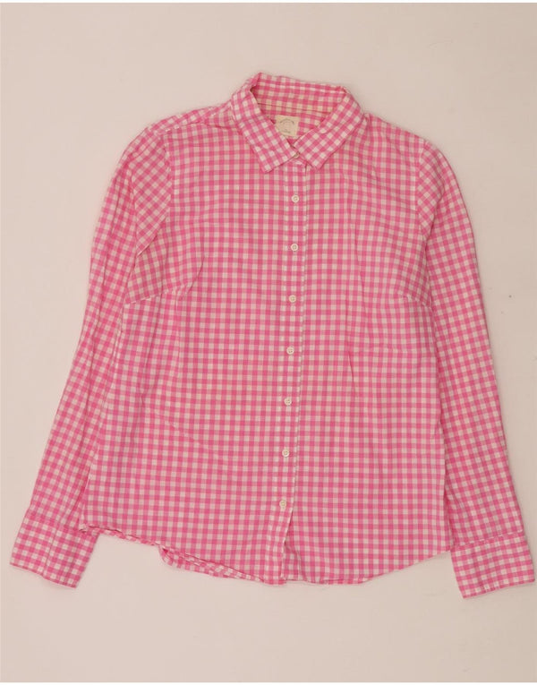 Camicia da donna J. CREW UK 14 a quadretti rosa medio