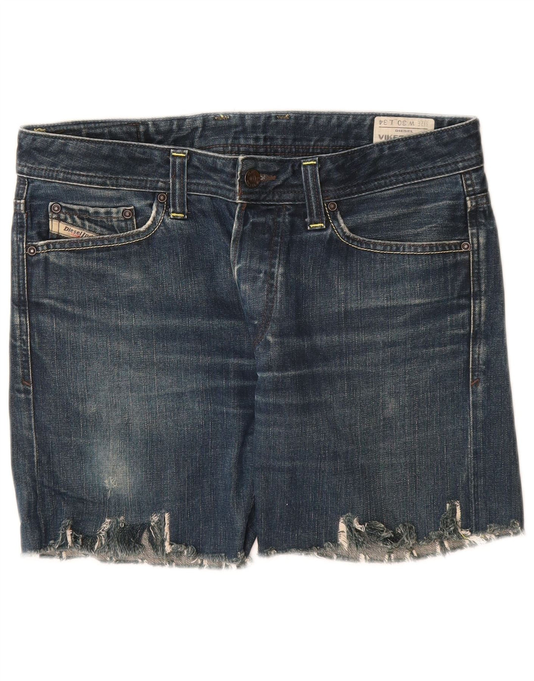 DIESEL Pantaloncini di jeans invecchiati con retro viker da donna W30 in cotone blu medio