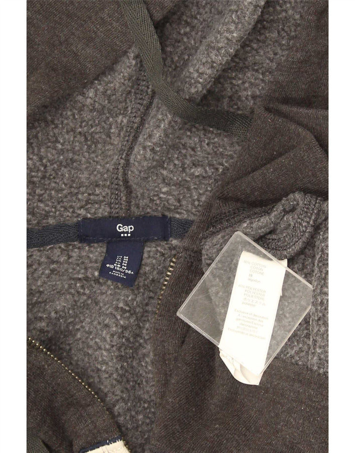 Maglione con cappuccio e zip grafica da uomo Gap in cotone chiazzato grigio medio