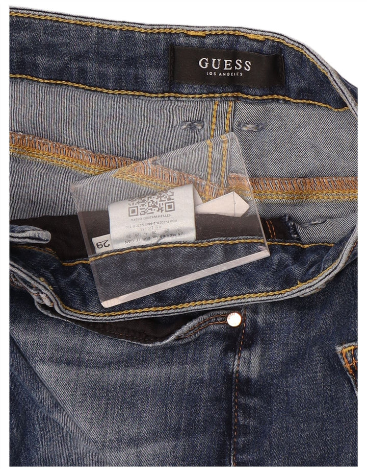 GUESS Womens Distressed Denim Shorts W29 Medium  Navy Blue Cotton