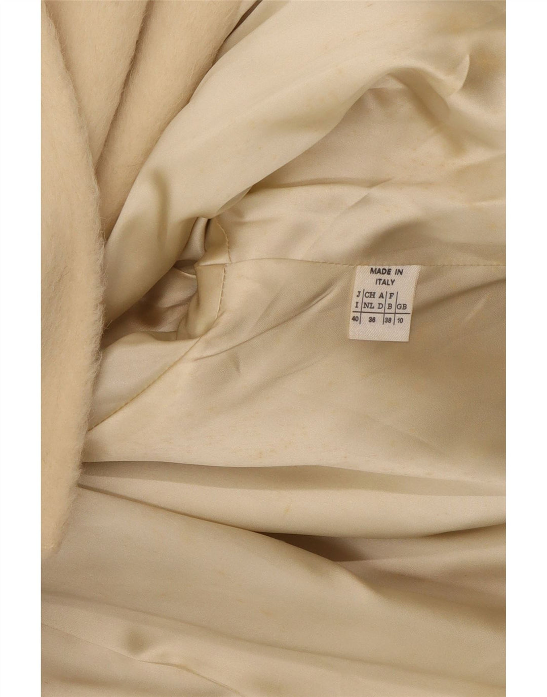 Cappotto doppiopetto da donna Max Mara UK 10 piccolo bianco sporco classico