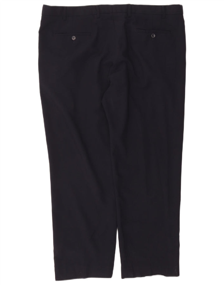 Pantaloni chino dritti regolari da uomo Marks & Spencer W42 L29 Blu Navy
