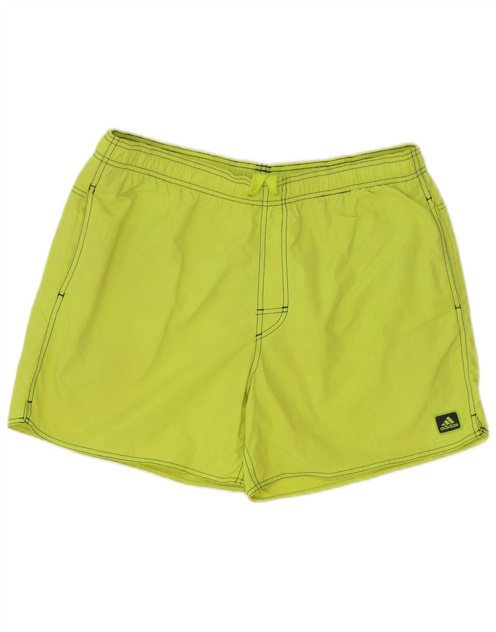 Pantaloncini da bagno da uomo Adidas grandi in poliestere verde