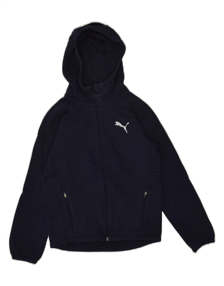 PUMA Boys Zip Hoodie Sweater 11-12 Years Navy Blue Cotton | Vintage Puma | Thrift | Second-Hand Puma | Used Clothing | Messina Hembry 