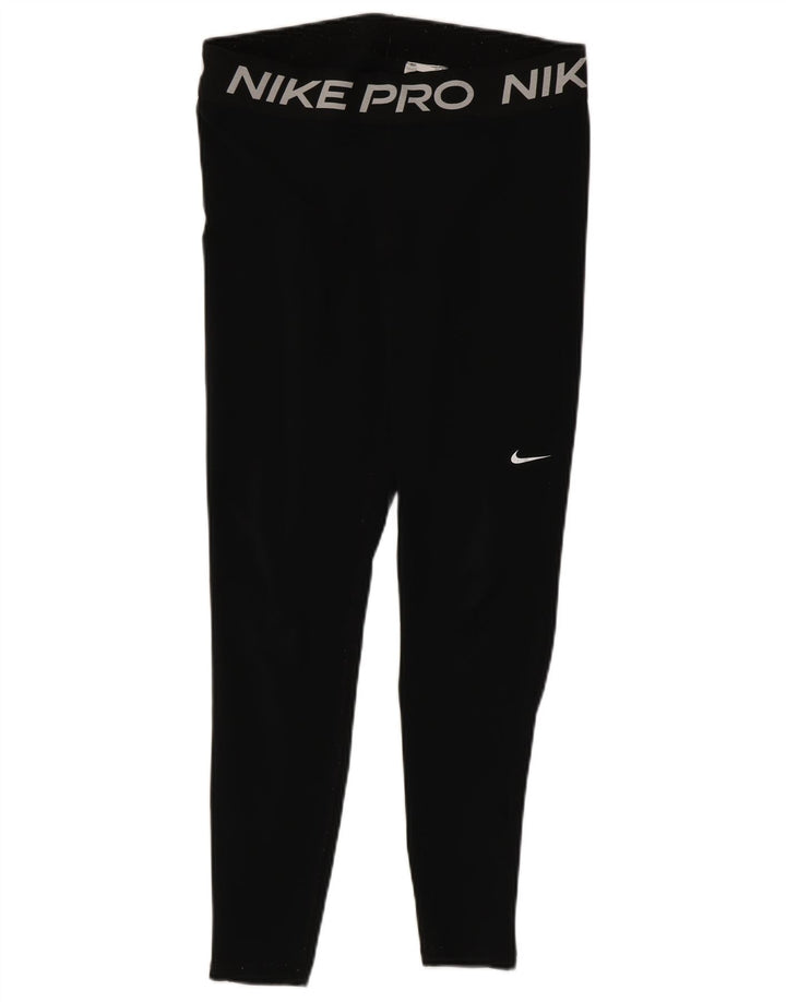 Leggings grafici Nike Dri Fit da donna UK 14 grandi neri