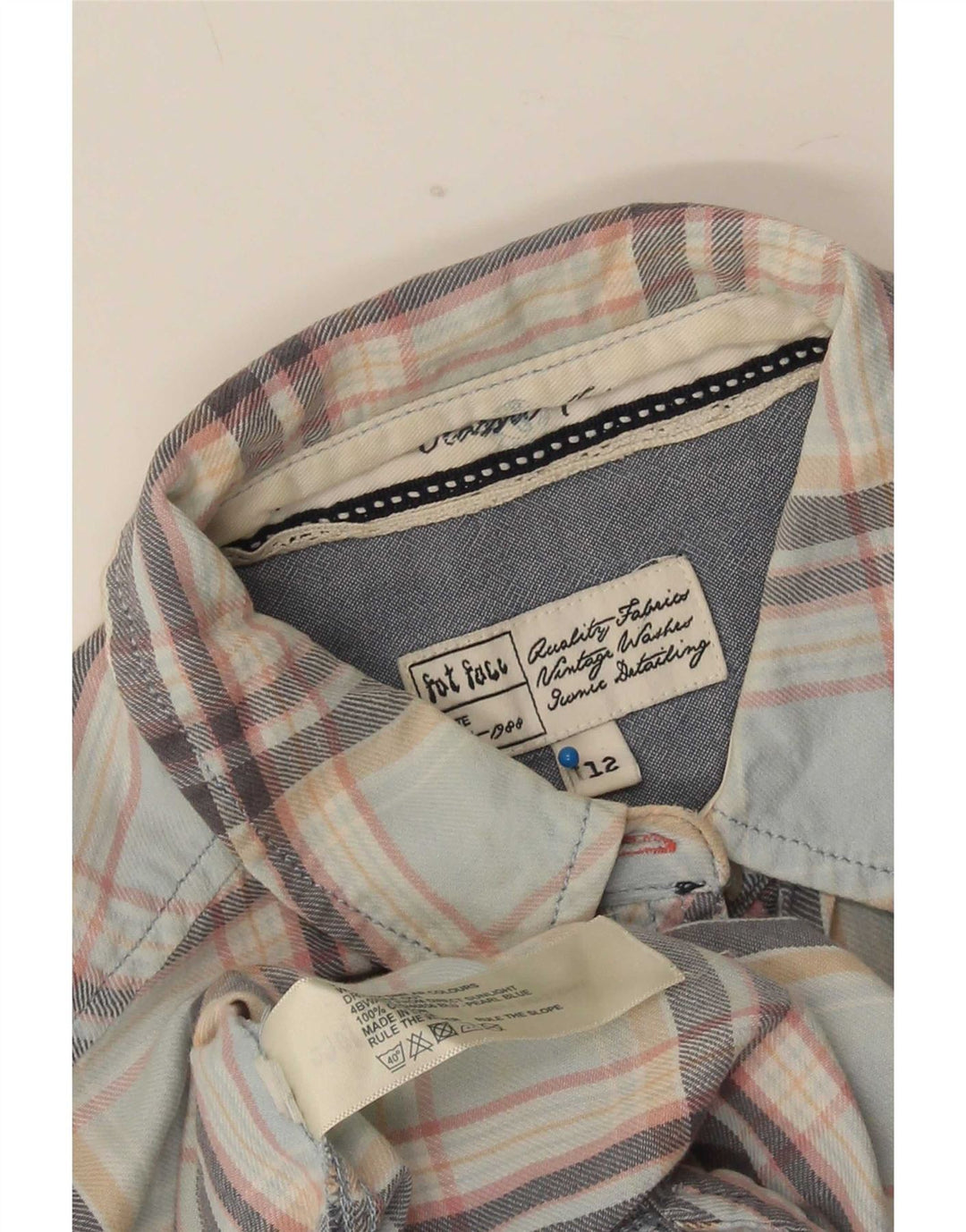 Camicia di flanella da donna Fat Face UK 12 Cotone scozzese medio multicolore