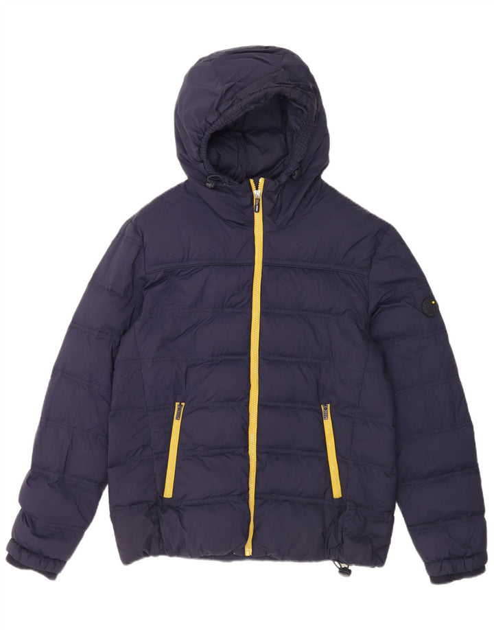Giacca imbottita con cappuccio da uomo Mistral UK 40 Large in nylon blu navy