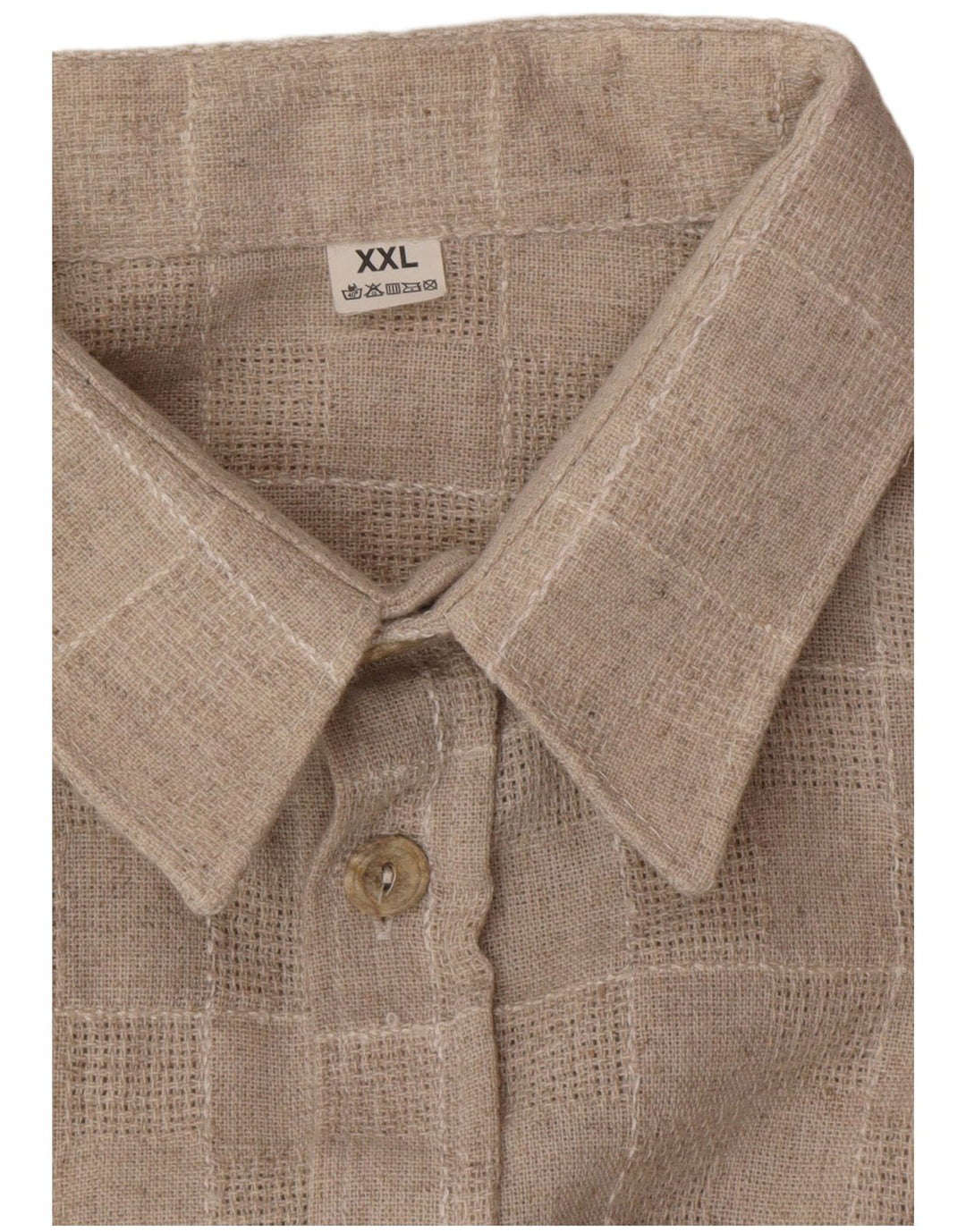 Camicia da uomo VINTAGE 2XL a quadri beige