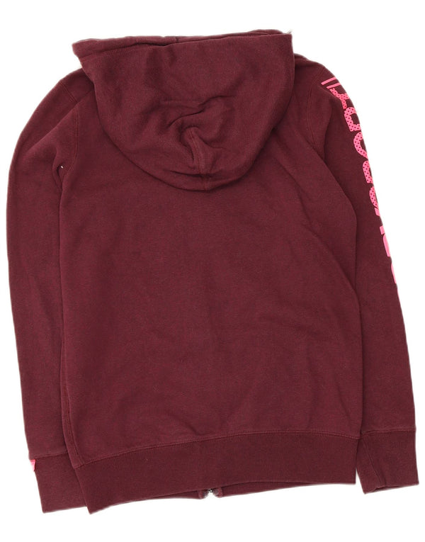 Felpa con cappuccio e zip grafica da donna Superdry UK 6 XS Maroon Cotton