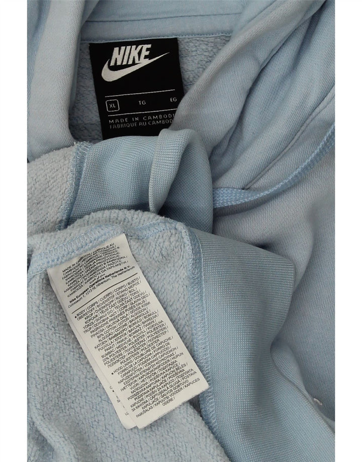 Felpa con cappuccio da uomo NIKE XL in cotone blu