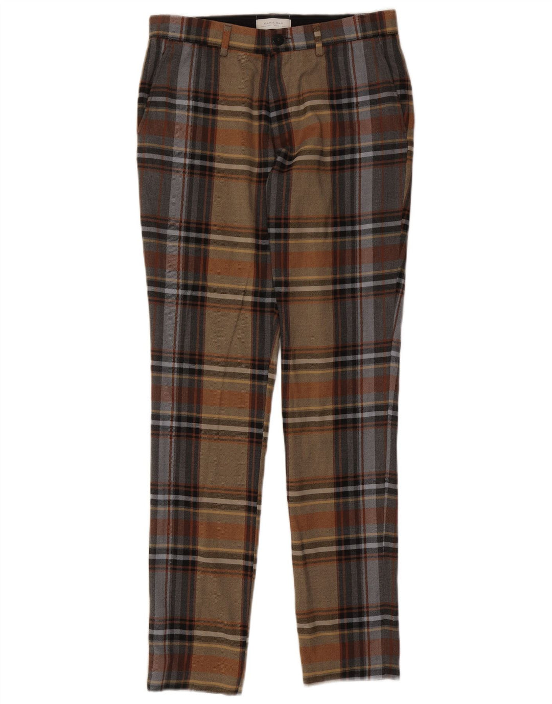 Pantaloni chino slim da uomo Zara EU 40 medi W31 L33 scozzese multicolore
