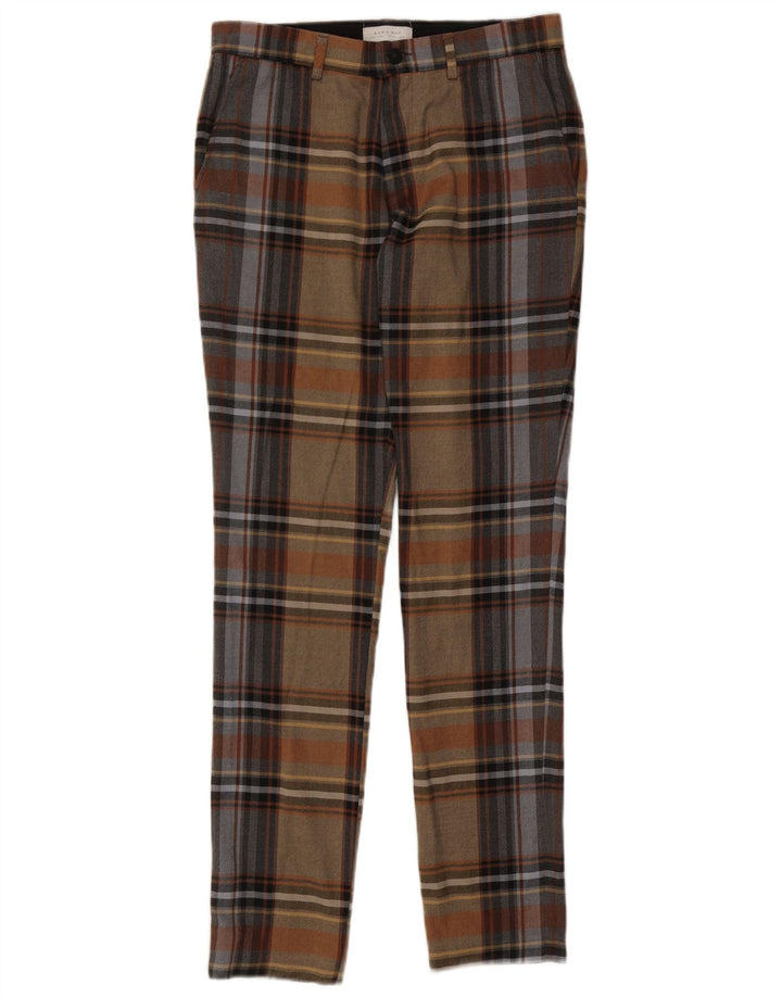 Pantaloni chino slim da uomo Zara EU 40 medi W31 L33 scozzese multicolore