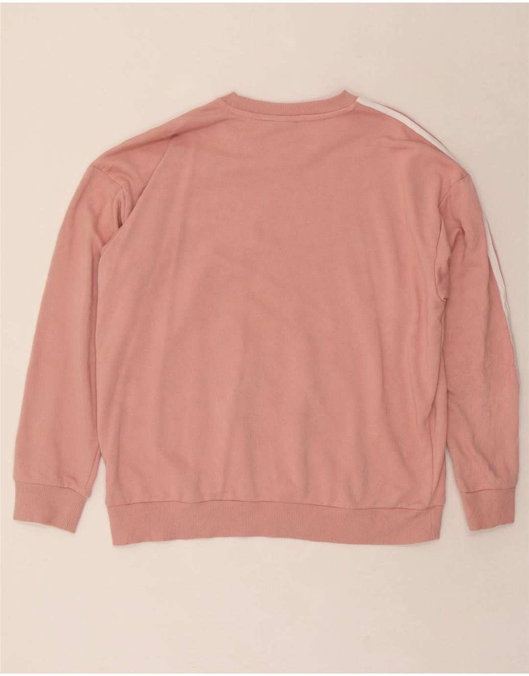 ADIDAS Womens Oversized Sweatshirt Jumper UK 12/14 Medium Pink Cotton Vintage Adidas and Second-Hand Adidas from Messina Hembry 