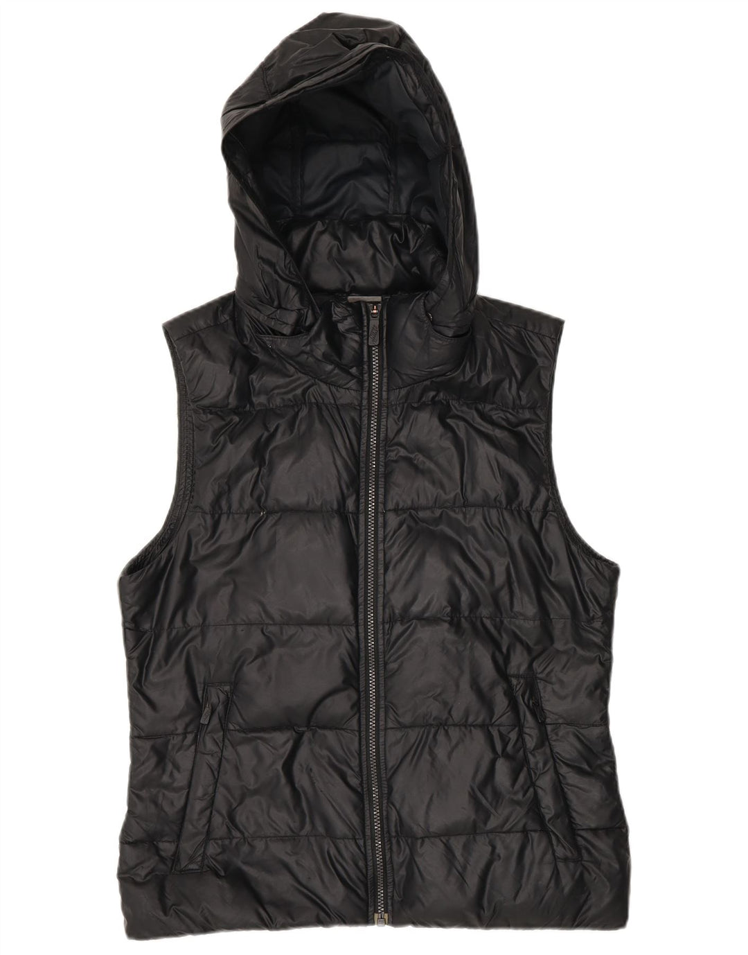 Gilet imbottito con cappuccio da donna Nike UK 14 medio nylon nero