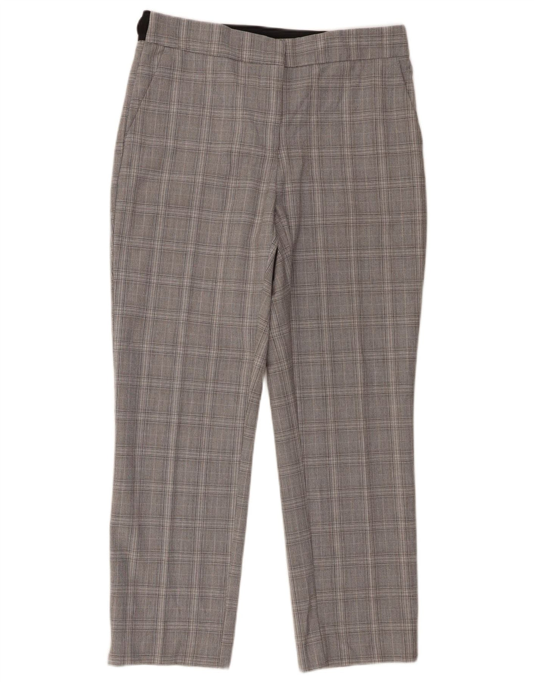 Pantaloni chino slim da donna Zara grandi W30 L27 poliestere a quadri grigi