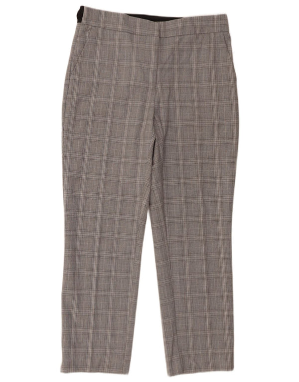 Pantaloni chino slim da donna Zara grandi W30 L27 poliestere a quadri grigi