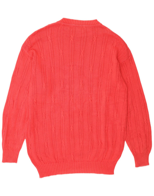 Maglione maglione girocollo da donna Benetton UK 18 XL cotone rosso
