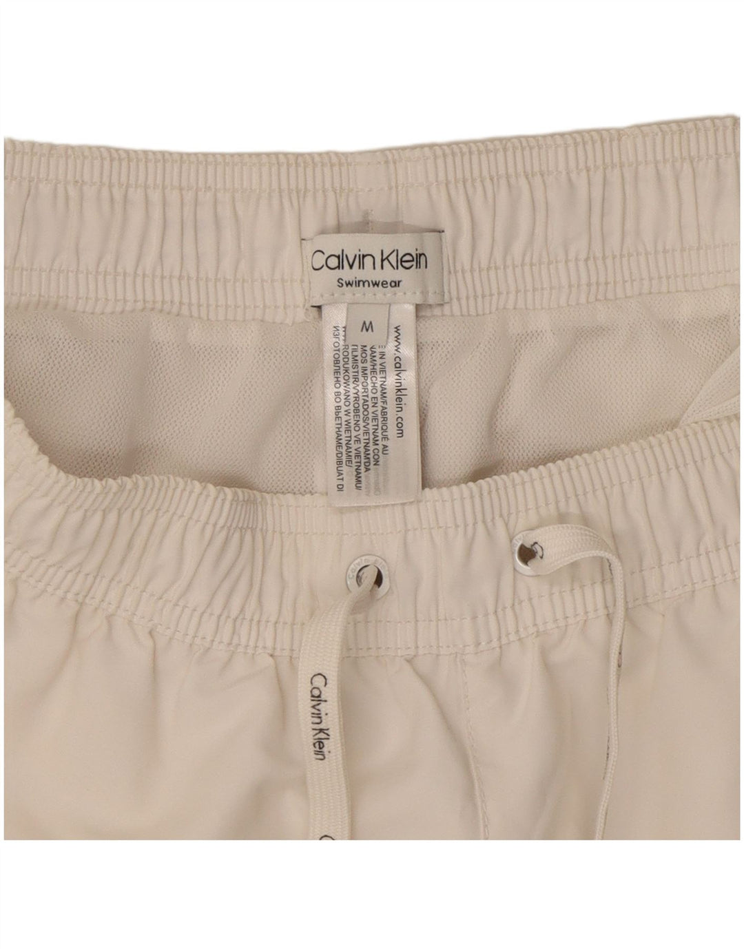 Pantaloncini da bagno grafici da uomo Calvin Klein poliestere bianco medio