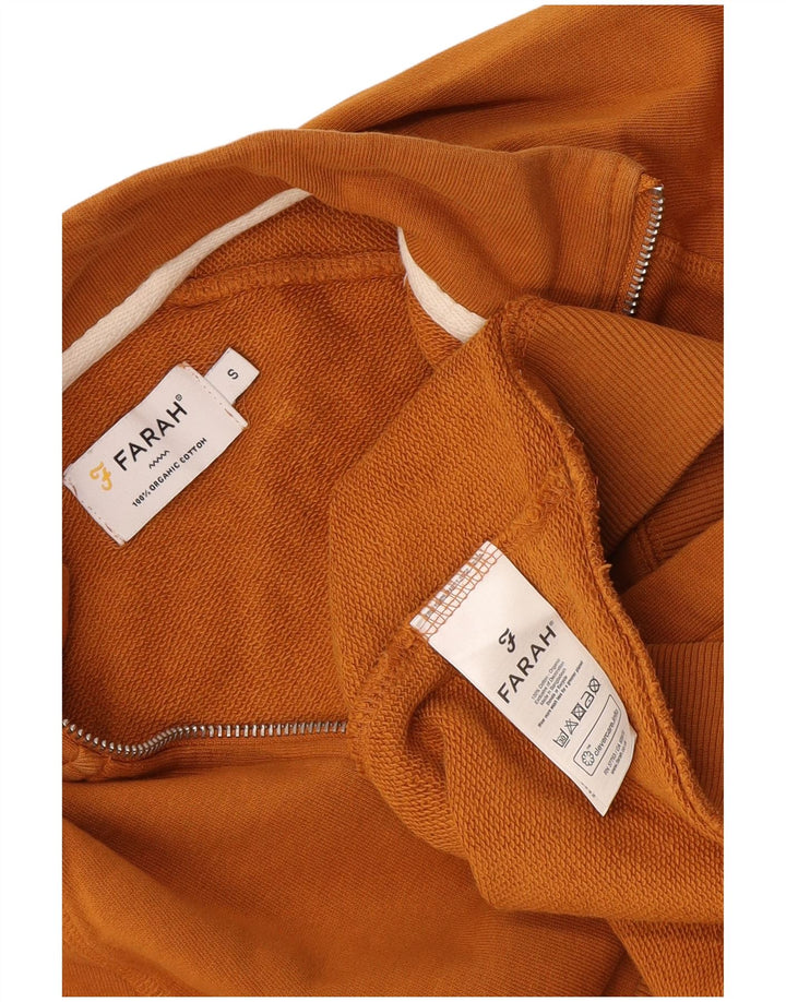 Felpa da uomo con collo con zip Farah, maglione piccolo in cotone giallo