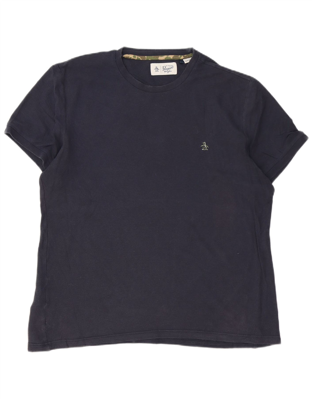T-shirt da uomo Penguin Top grande in cotone blu navy